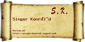 Singer Konrád névjegykártya